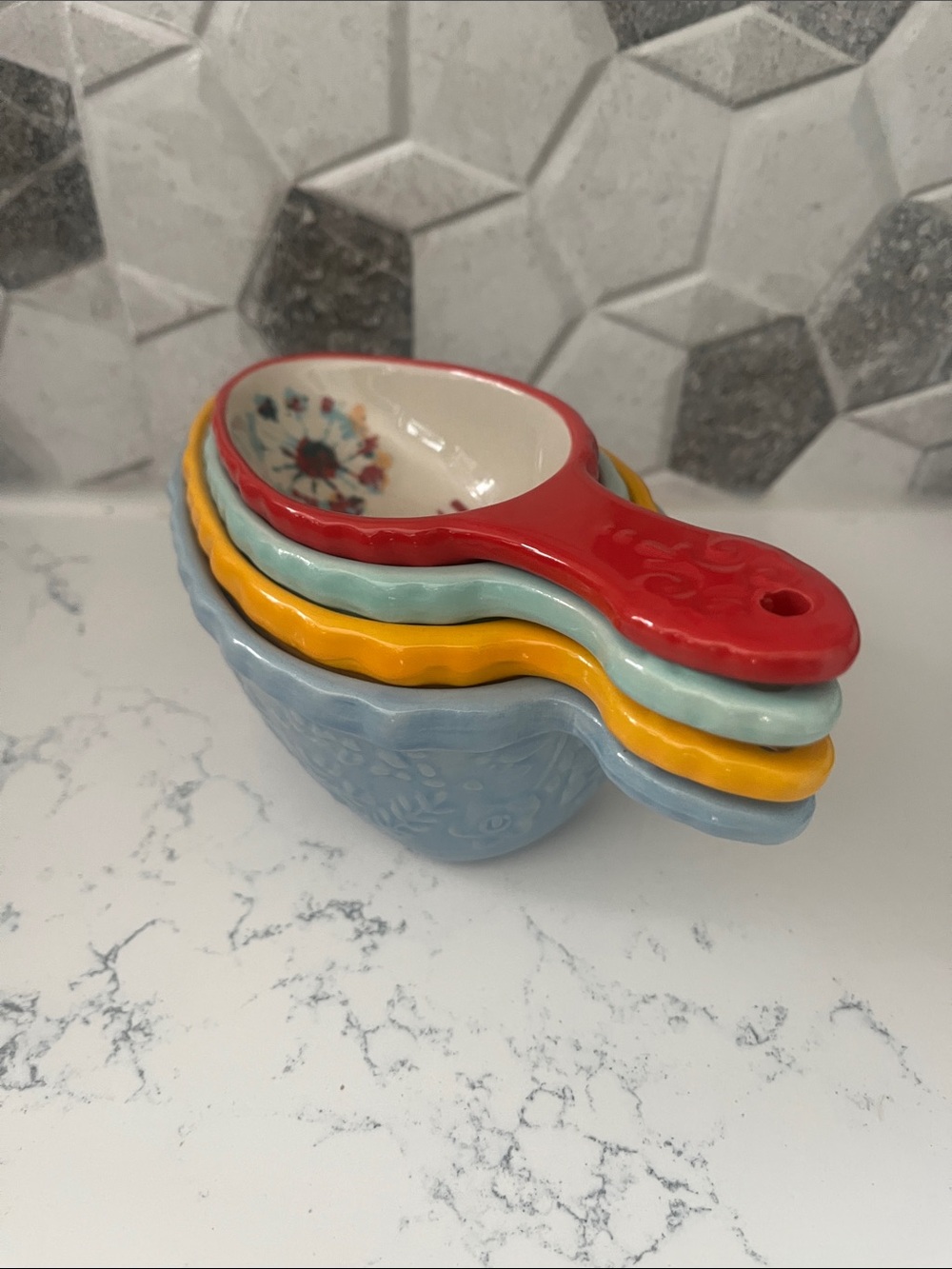The Pioneer Woman Stackable Ceramic Measuring Cups Set